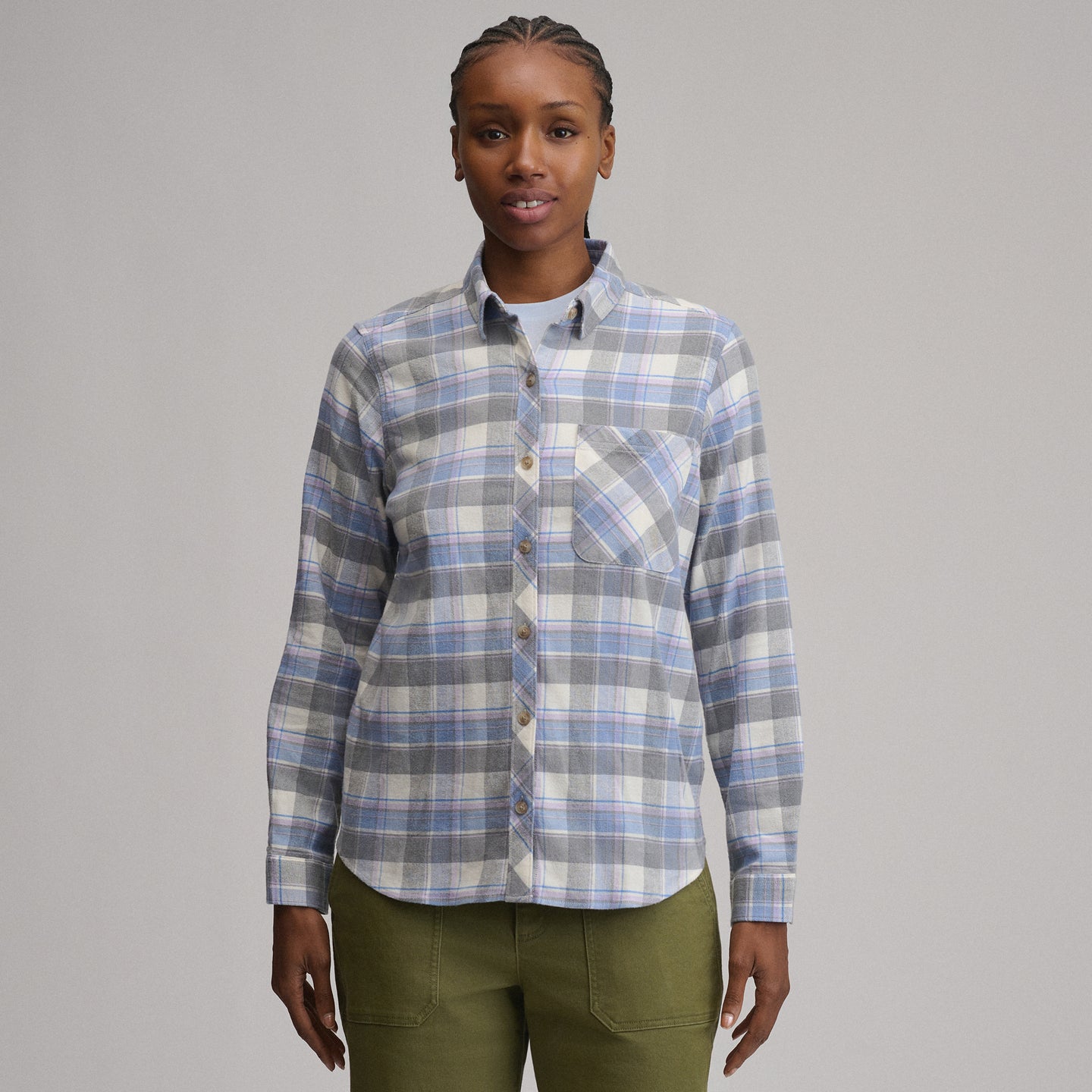 Women's W Field Flex Flannel Shirt-Heather Gray-9