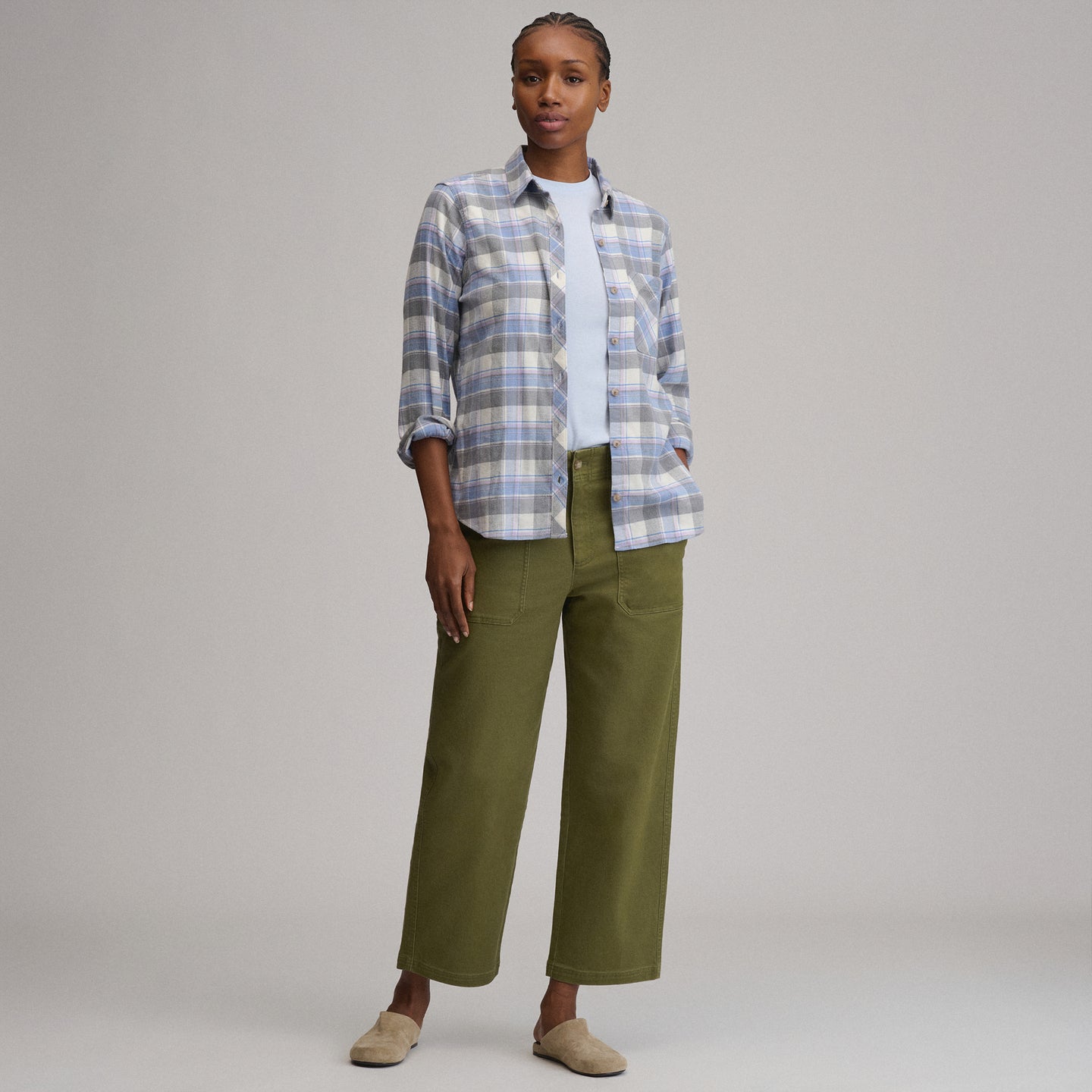 Women's W Field Flex Flannel Shirt-Heather Gray-12