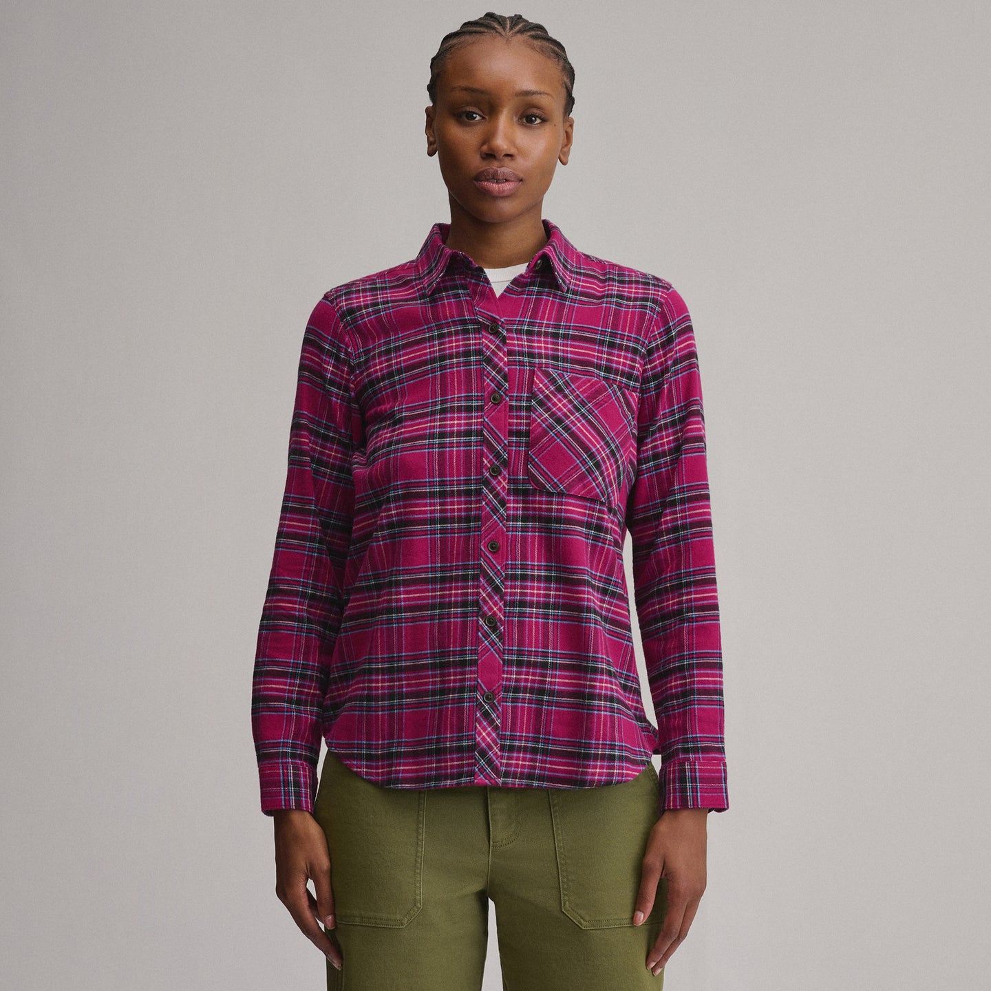 Women's W Field Flex Flannel Shirt-Wine Berry-13