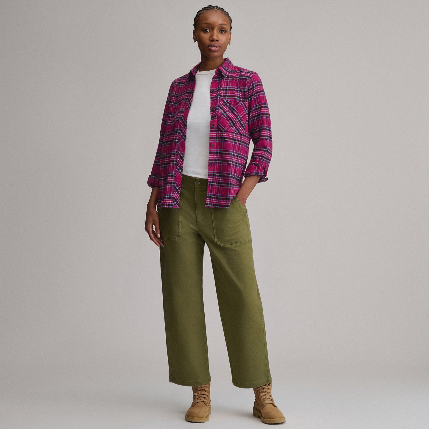 Women's W Field Flex Flannel Shirt-Wine Berry-16