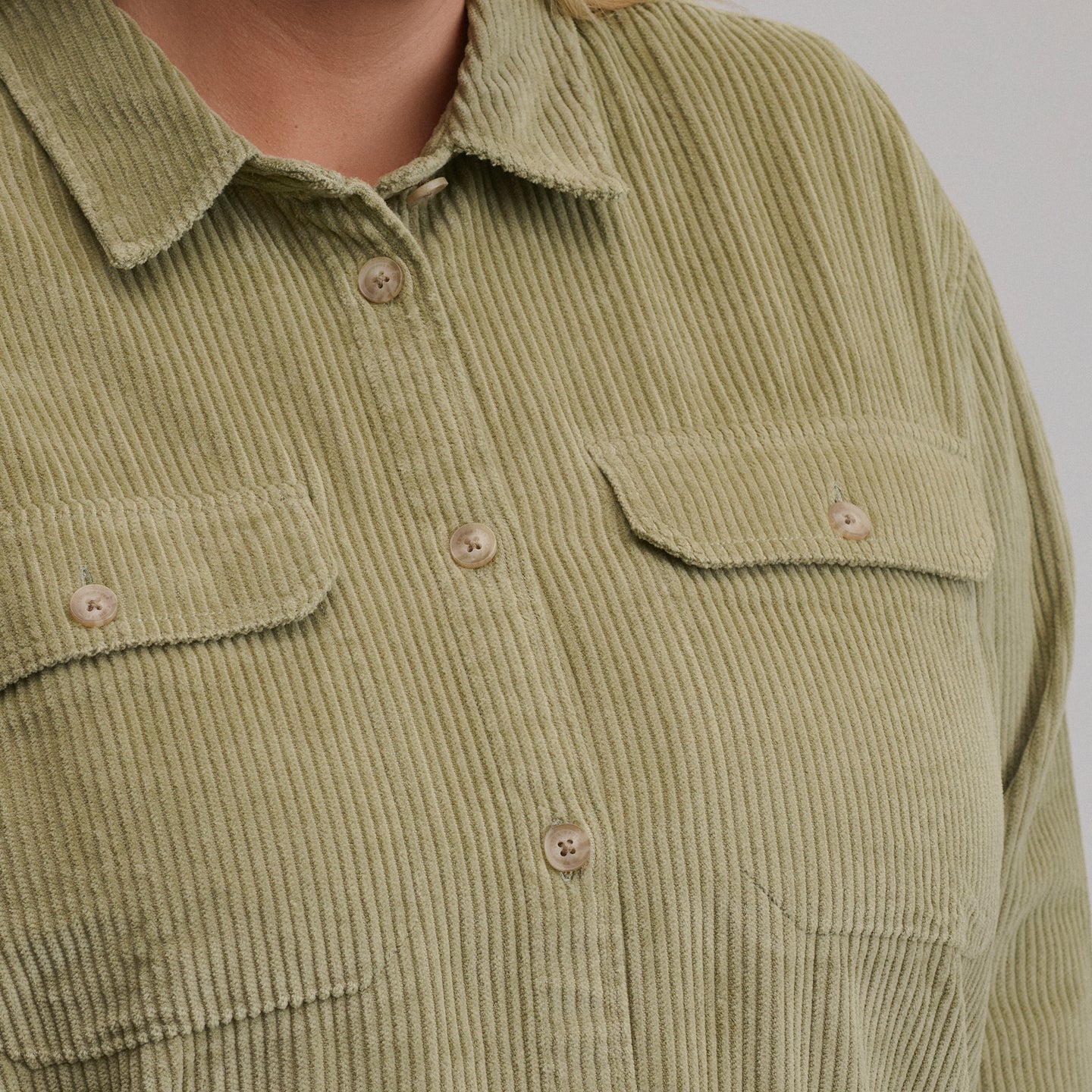 Women's Canyons Corduroy Boyfriend Overshirt-Dusty Sage-3
