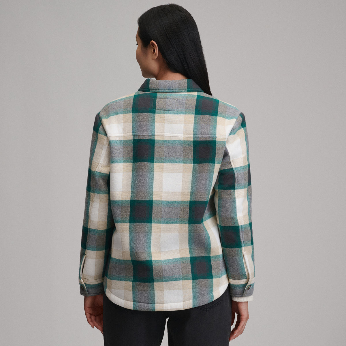 Women's Heritage Faux Sherpa Bonded Shirt Jacket-Sea Glass-2