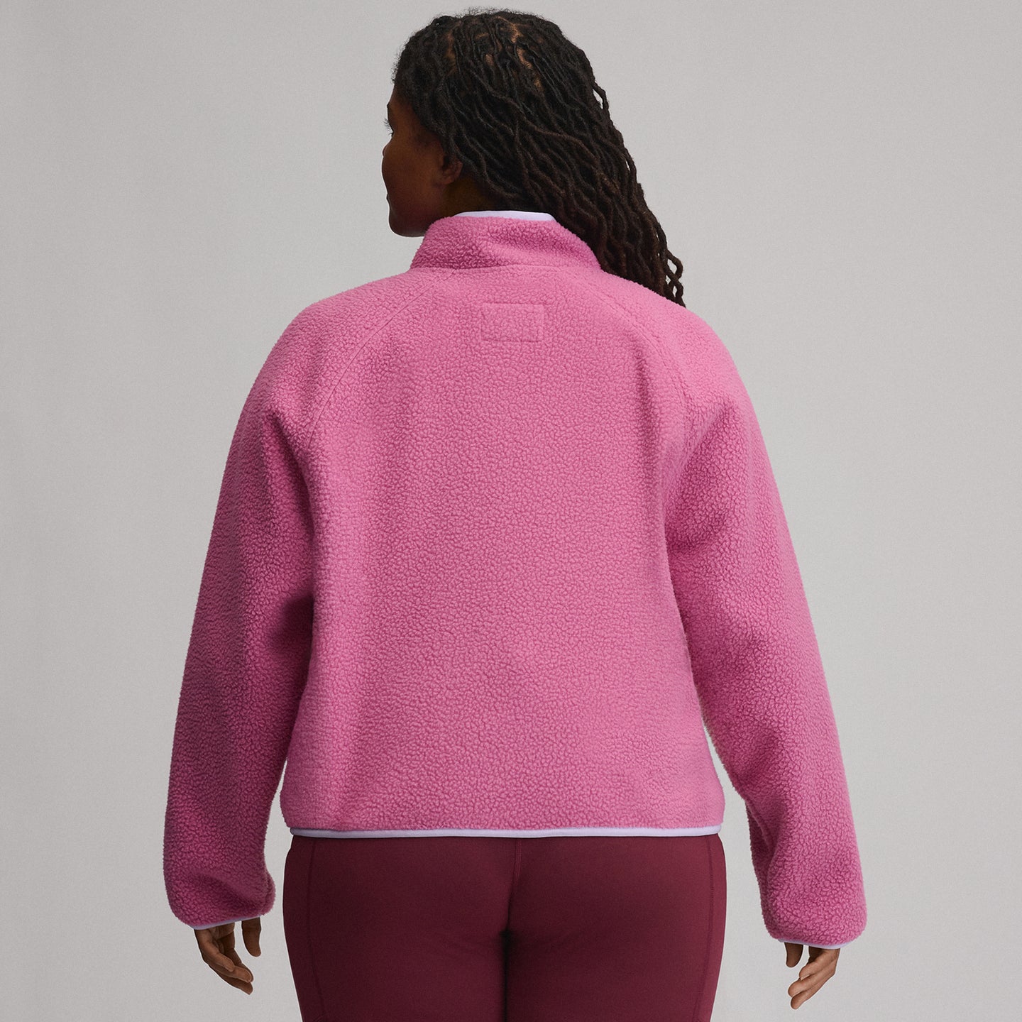 Women's Plush Fleece Snap-Mock Pullover-Dusty Rose-12
