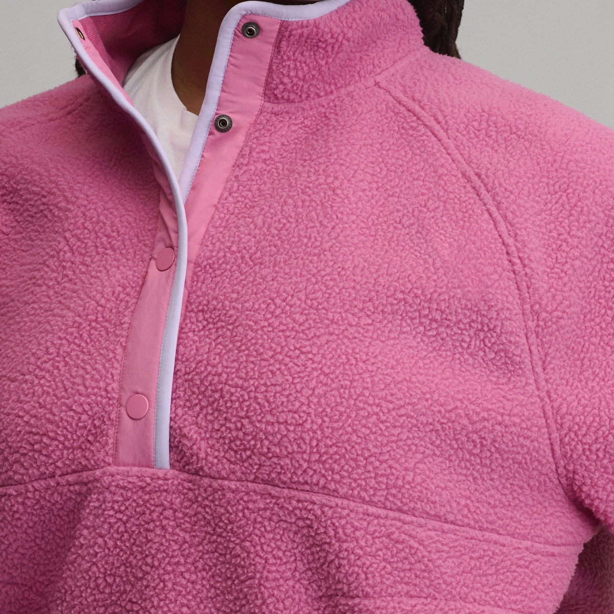 Women's Plush Fleece Snap-Mock Pullover-Dusty Rose-13
