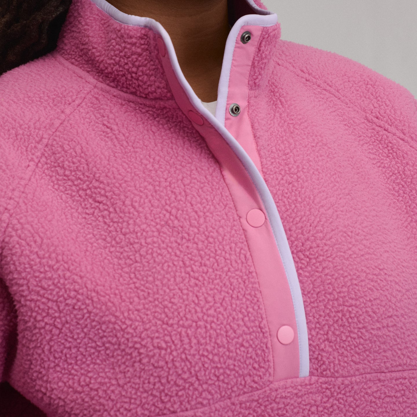 Women's Plush Fleece Snap-Mock Pullover-Dusty Rose-14