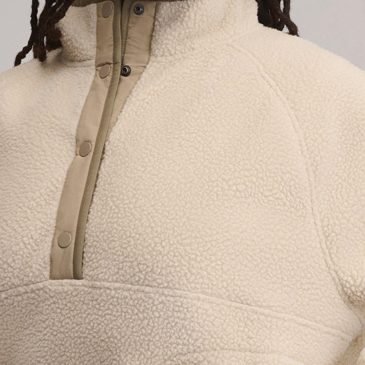 Women's Plush Fleece Snap-Mock Pullover-Jute-18