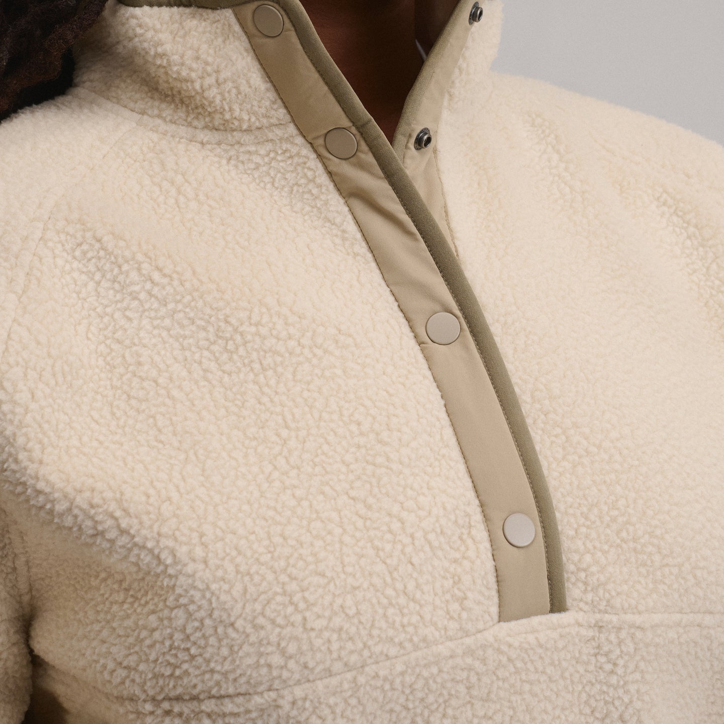 Women's Plush Fleece Snap-Mock Pullover-Jute-19