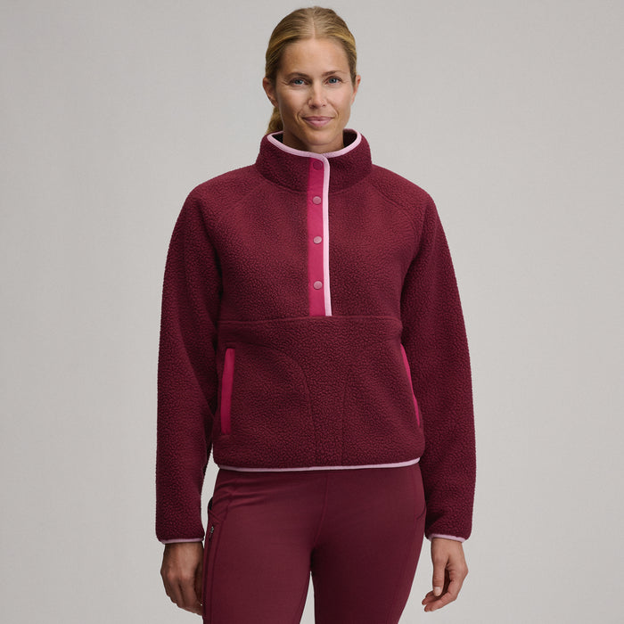 Women's Plush Fleece Snap-Mock Pullover