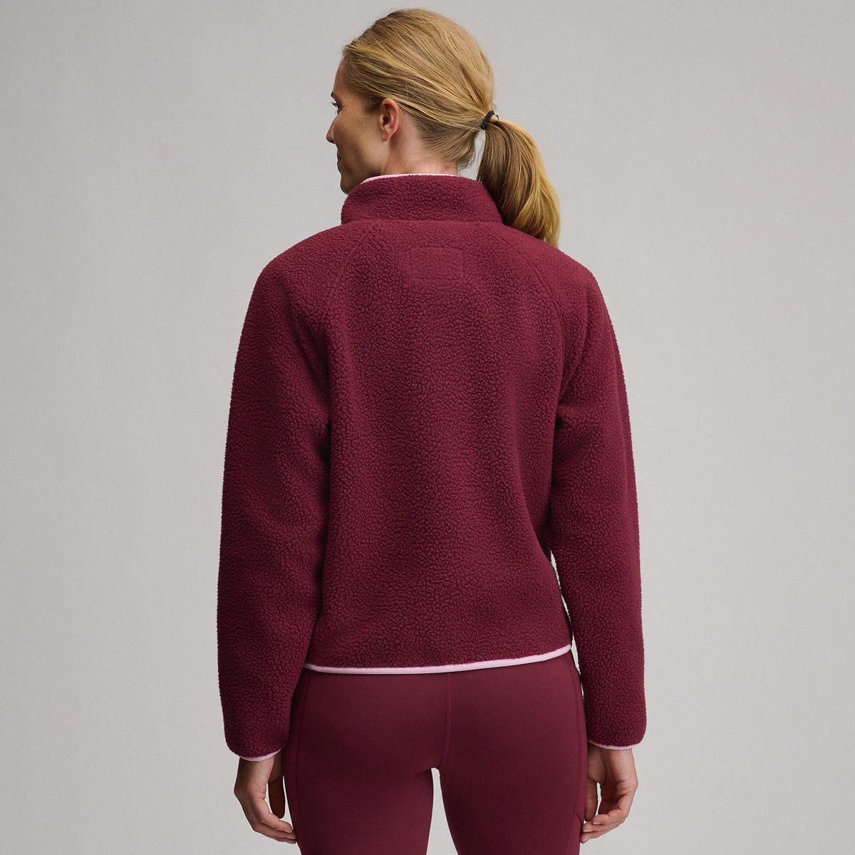 Women's Plush Fleece Snap-Mock Pullover-Dk Lava-6