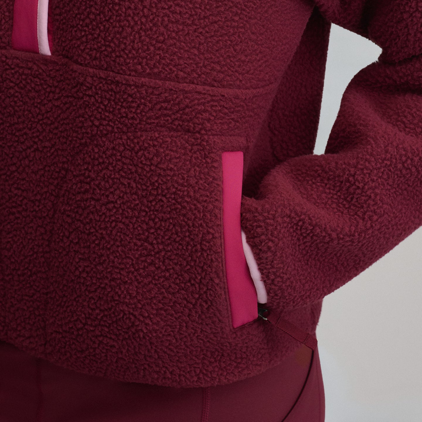 Women's Plush Fleece Snap-Mock Pullover-Dk Lava-7