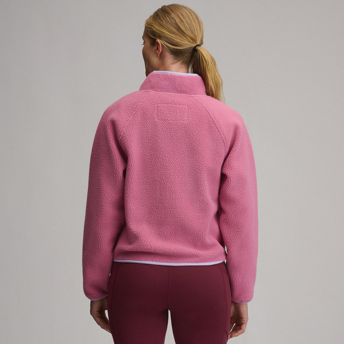 Women's Plush Fleece Snap-Mock Pullover-Dusty Rose-10