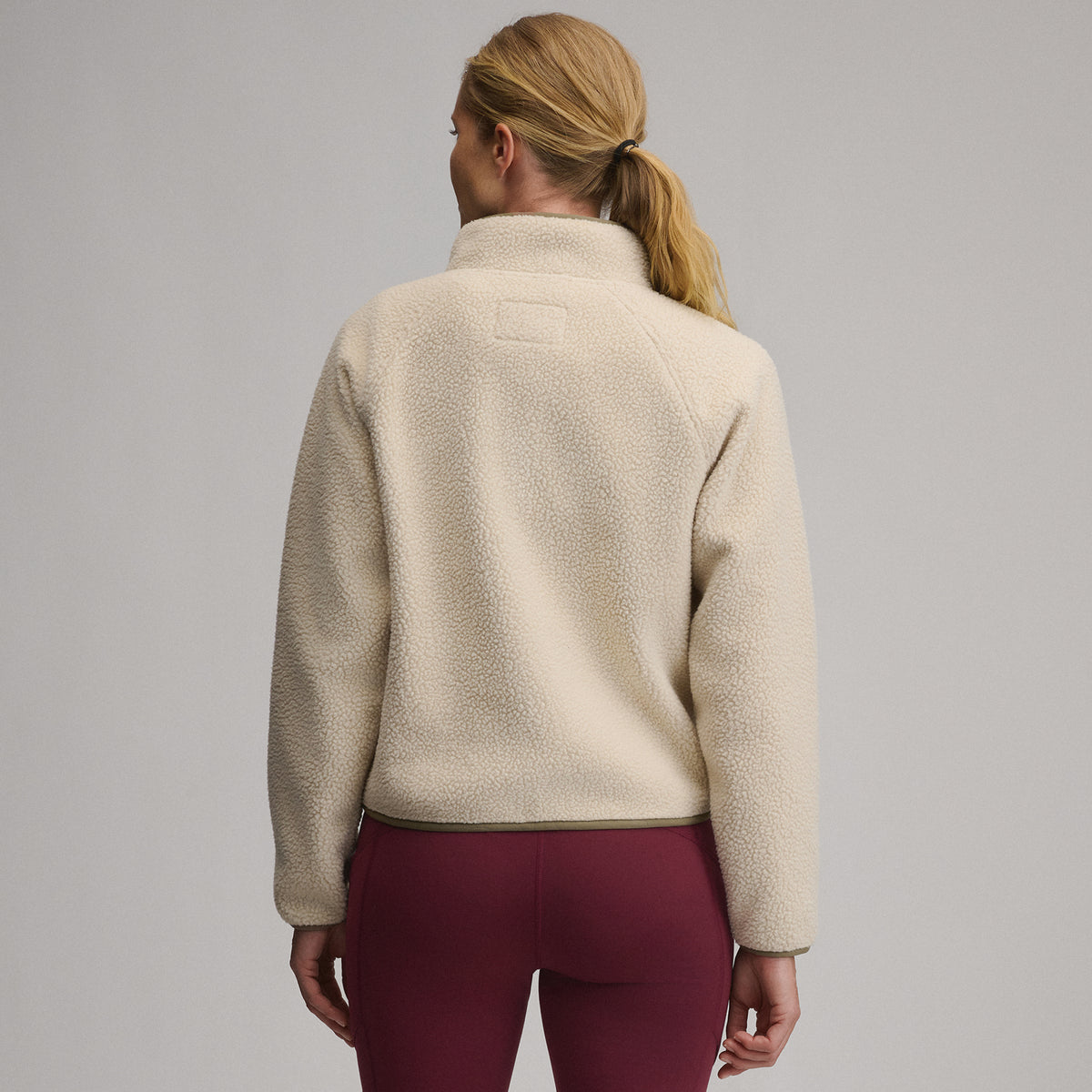 Women's Plush Fleece Snap-Mock Pullover-Jute-14