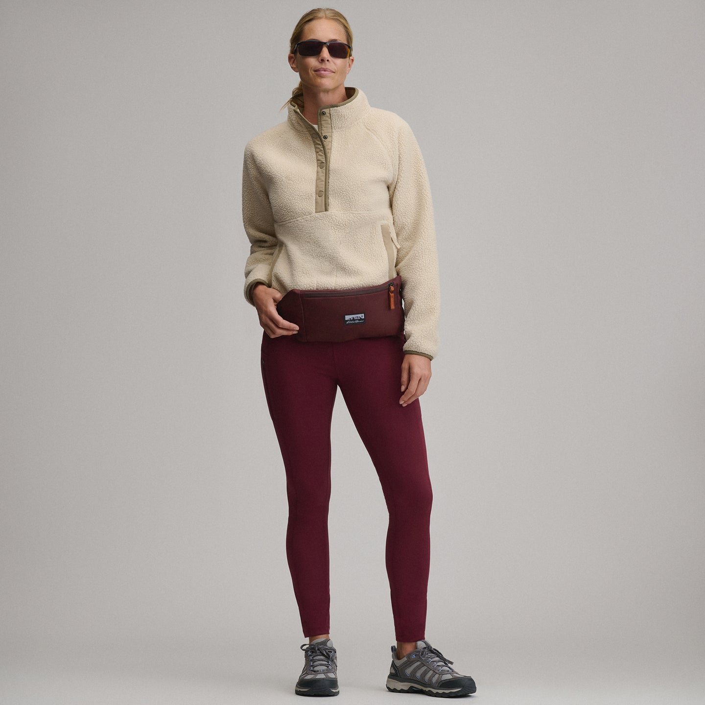 Women's Plush Fleece Snap-Mock Pullover-Jute-16