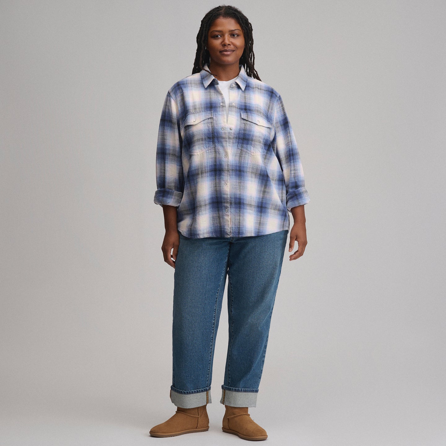 Women's Long-Sleeve Western Button-Down Shirt-Dark Horizon-4