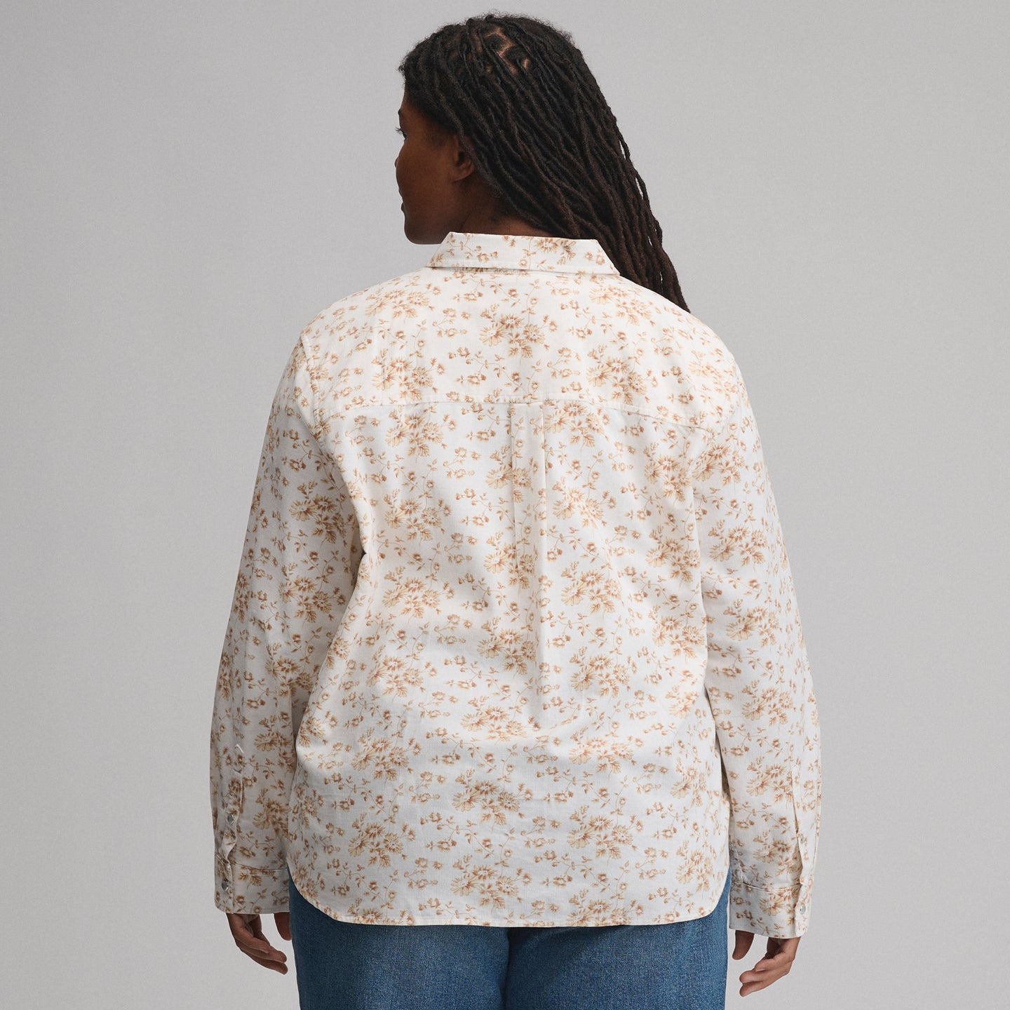 Women's Long-Sleeve Western Button-Down Shirt-Ivory-7