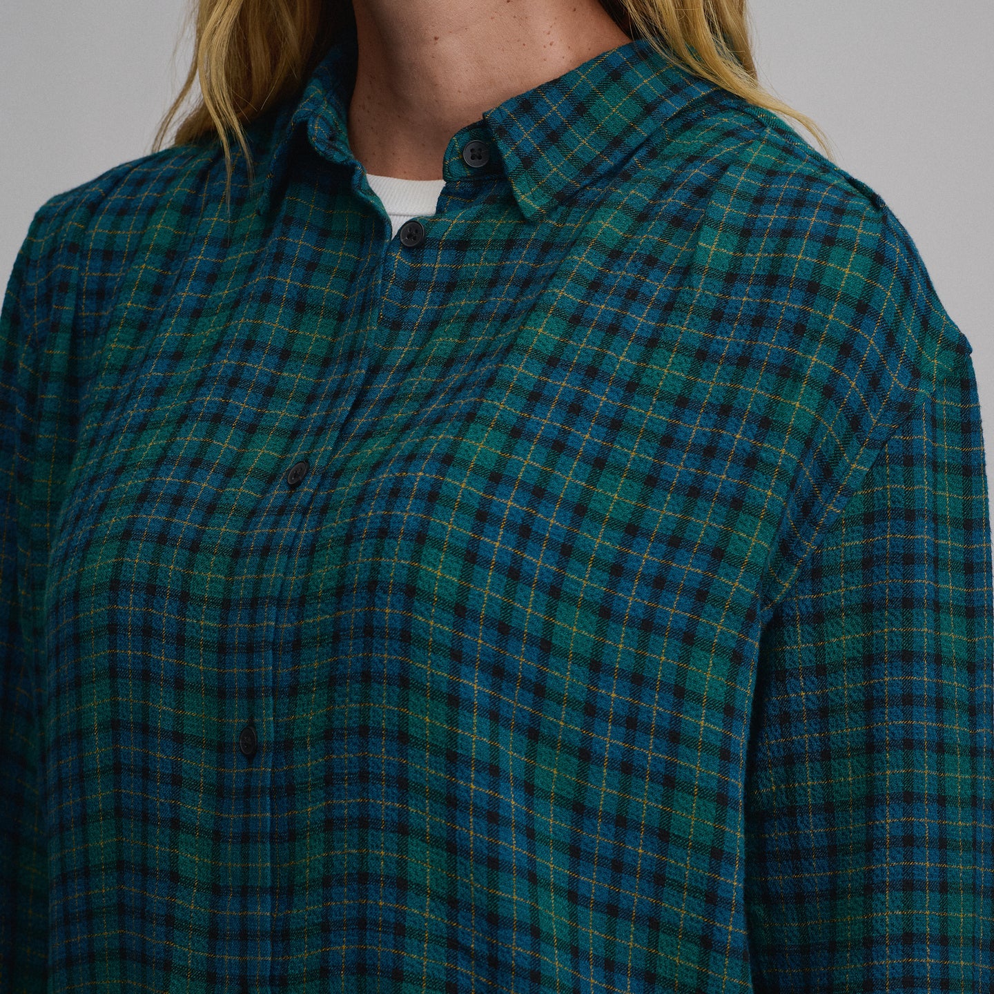 Women's Long-Sleeve Softened Button-Down Shirt-Marine-11