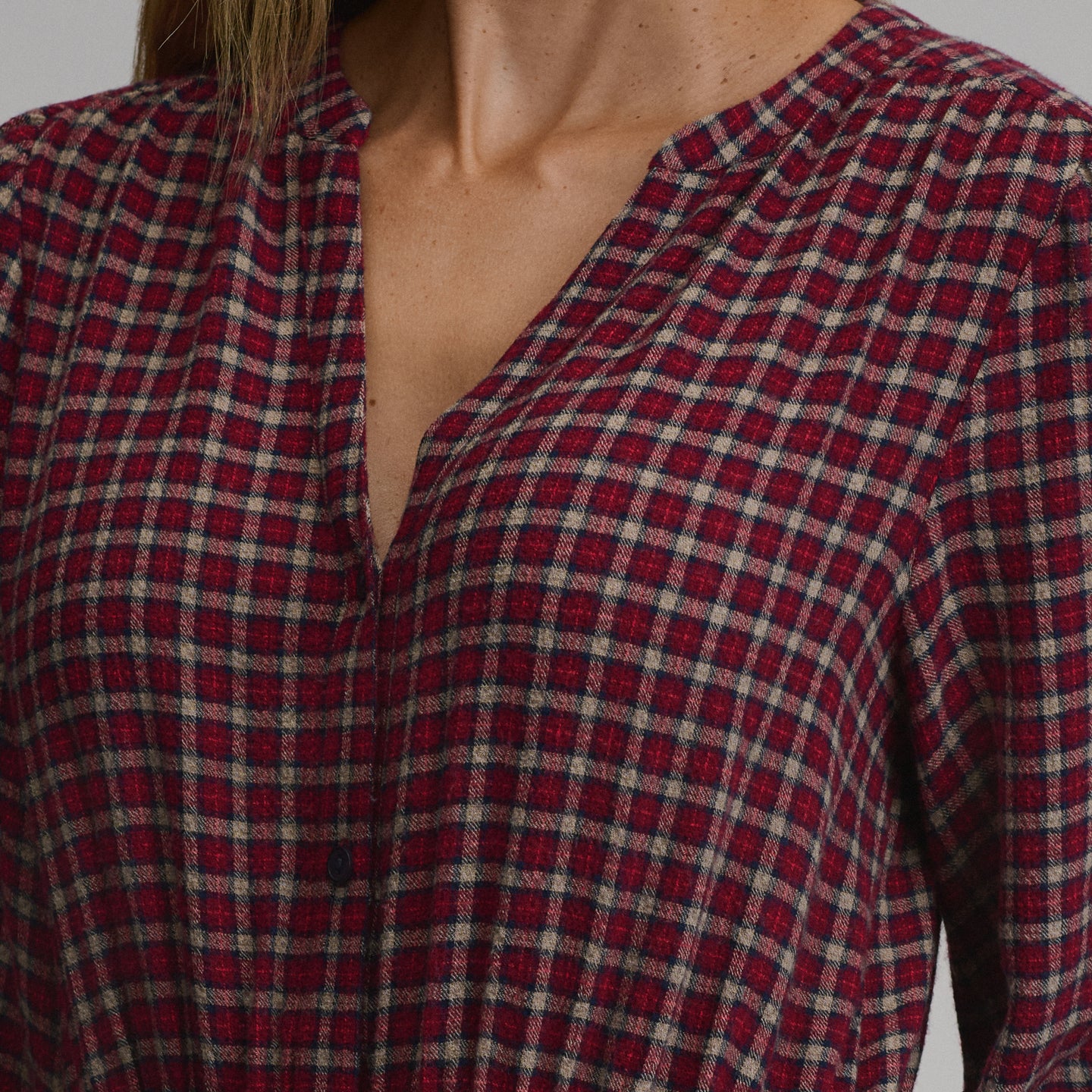 Women's Plaid Button Front Belted Midi Dress-Blossom-14