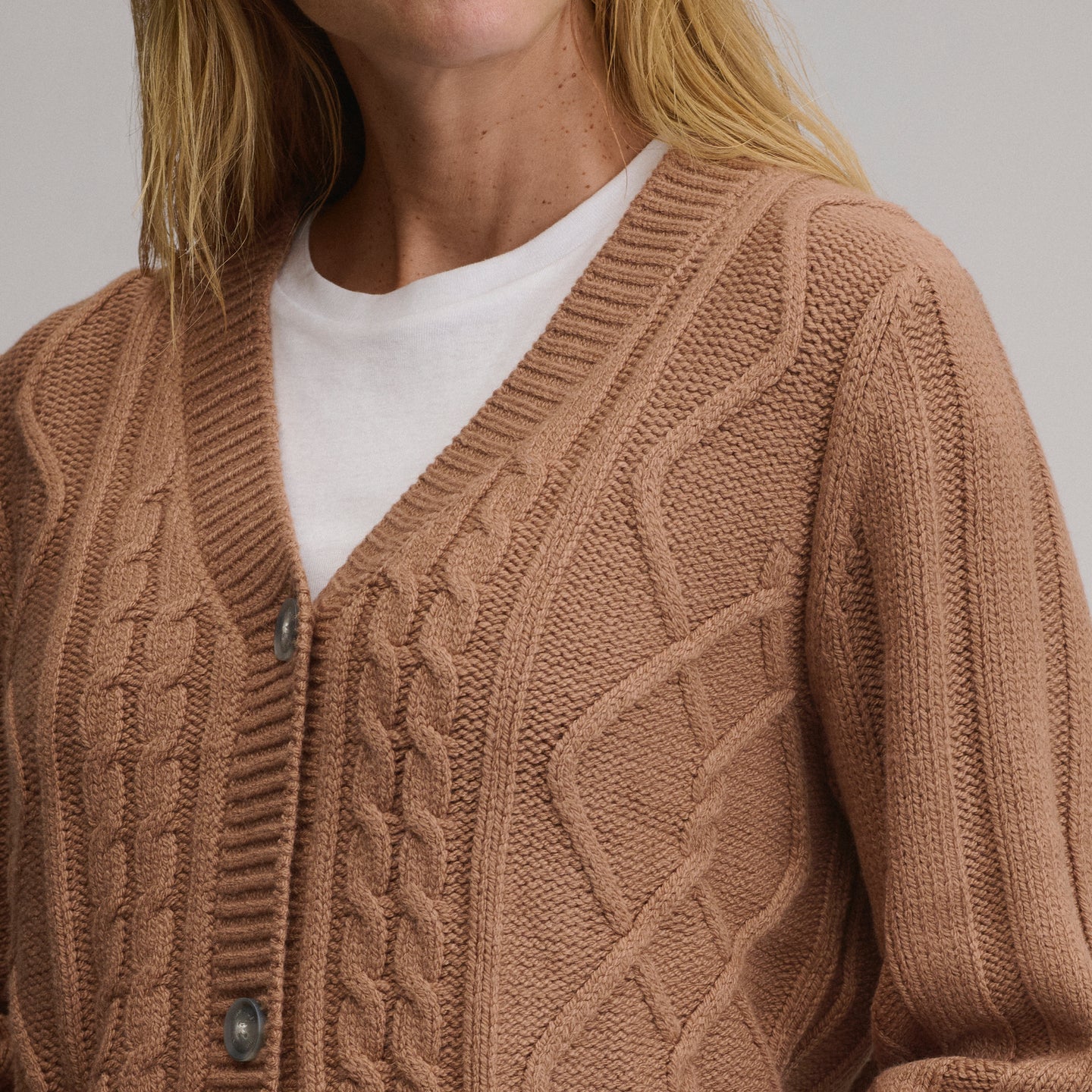 Everloft Cable Cardigan-Camel-3
