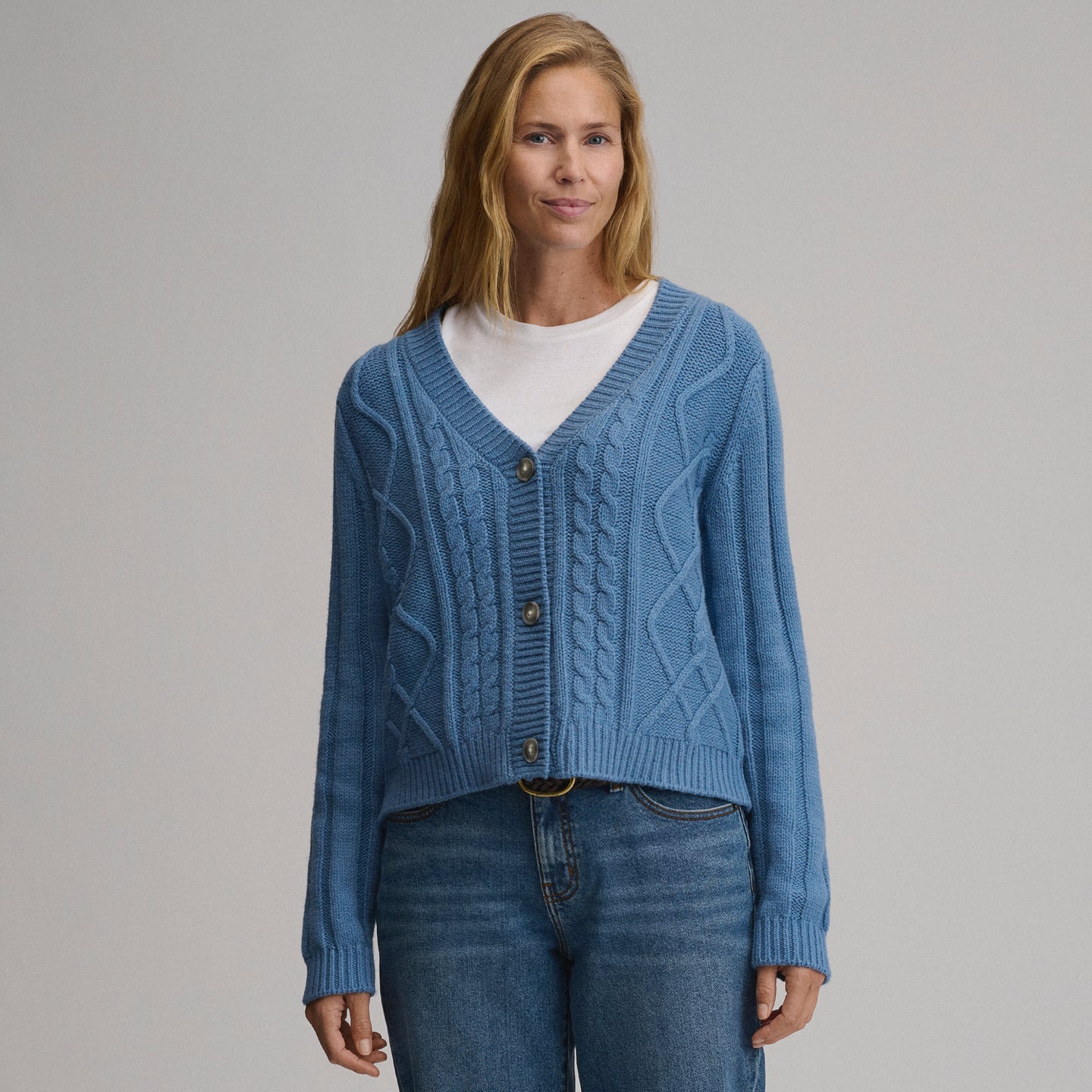 Everloft Cable Cardigan-Dk Chambray-5