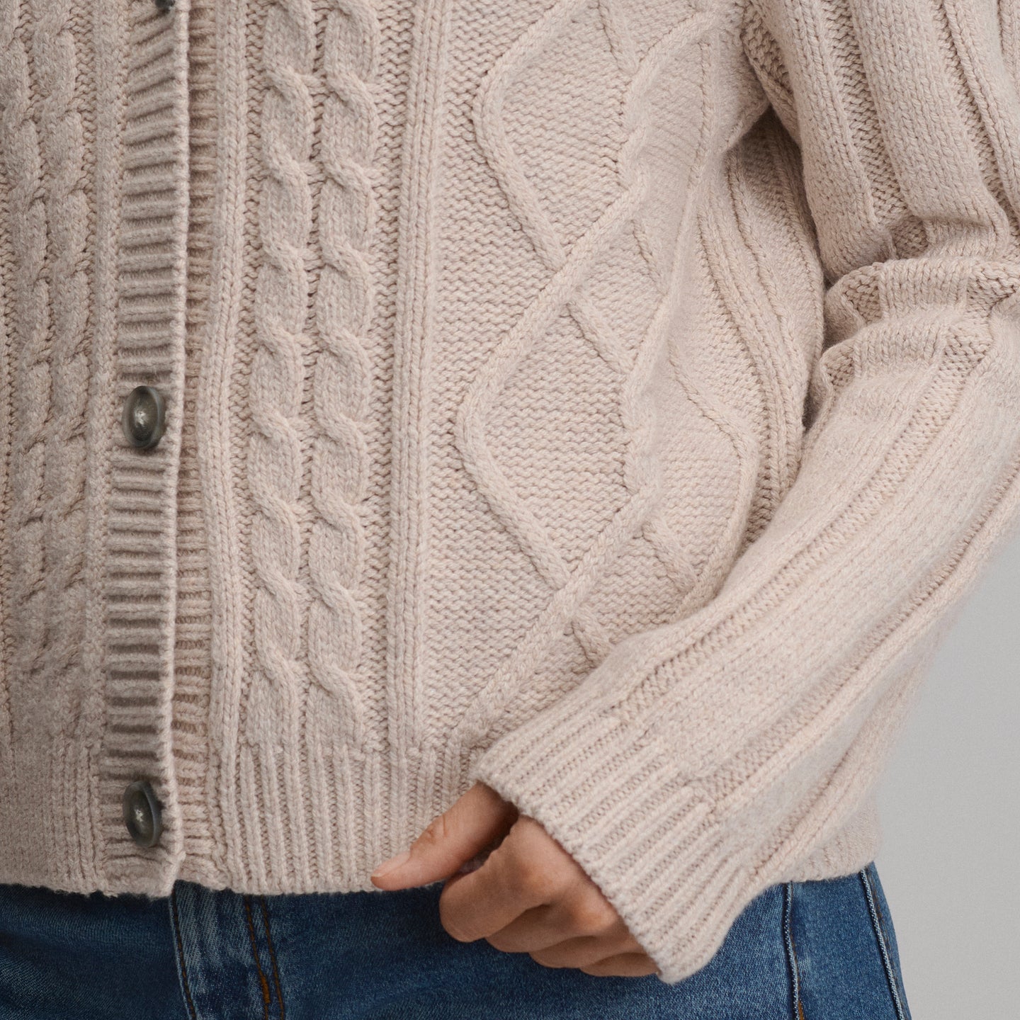 Everloft Cable Cardigan-Heather Oatmeal-11