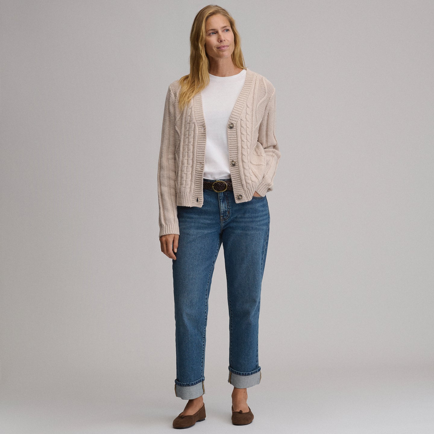 Everloft Cable Cardigan-Heather Oatmeal-12
