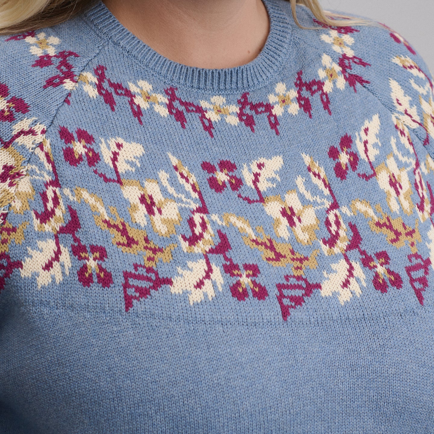 Women's Placed Intarsia Sweater-Dark Horizon-3