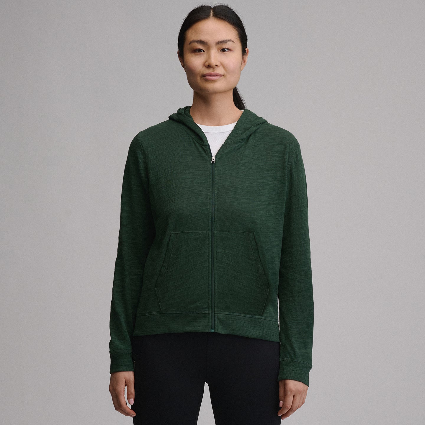 Women's Waverly Cotton Slub Full-Zip Sweatshirt-Dark Mint-25