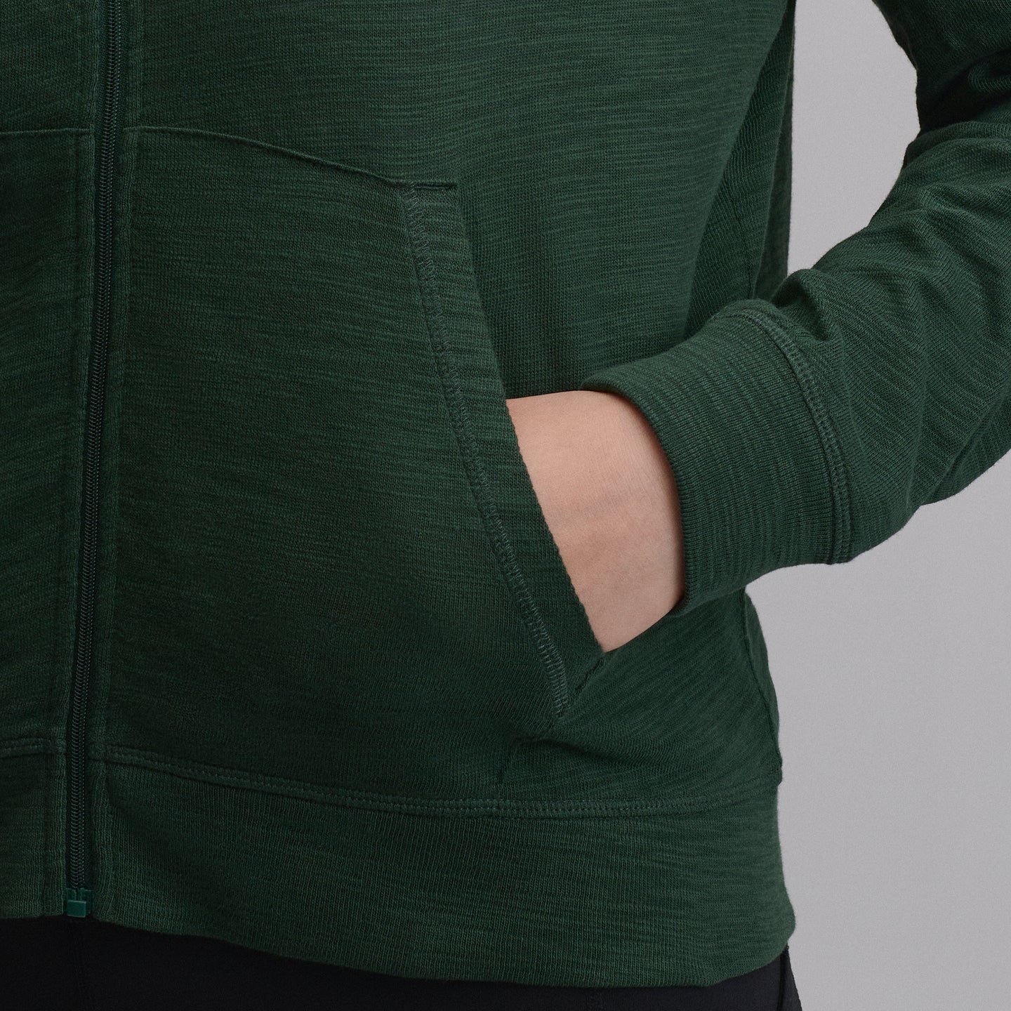 Women's Waverly Cotton Slub Full-Zip Sweatshirt-Dark Mint-27