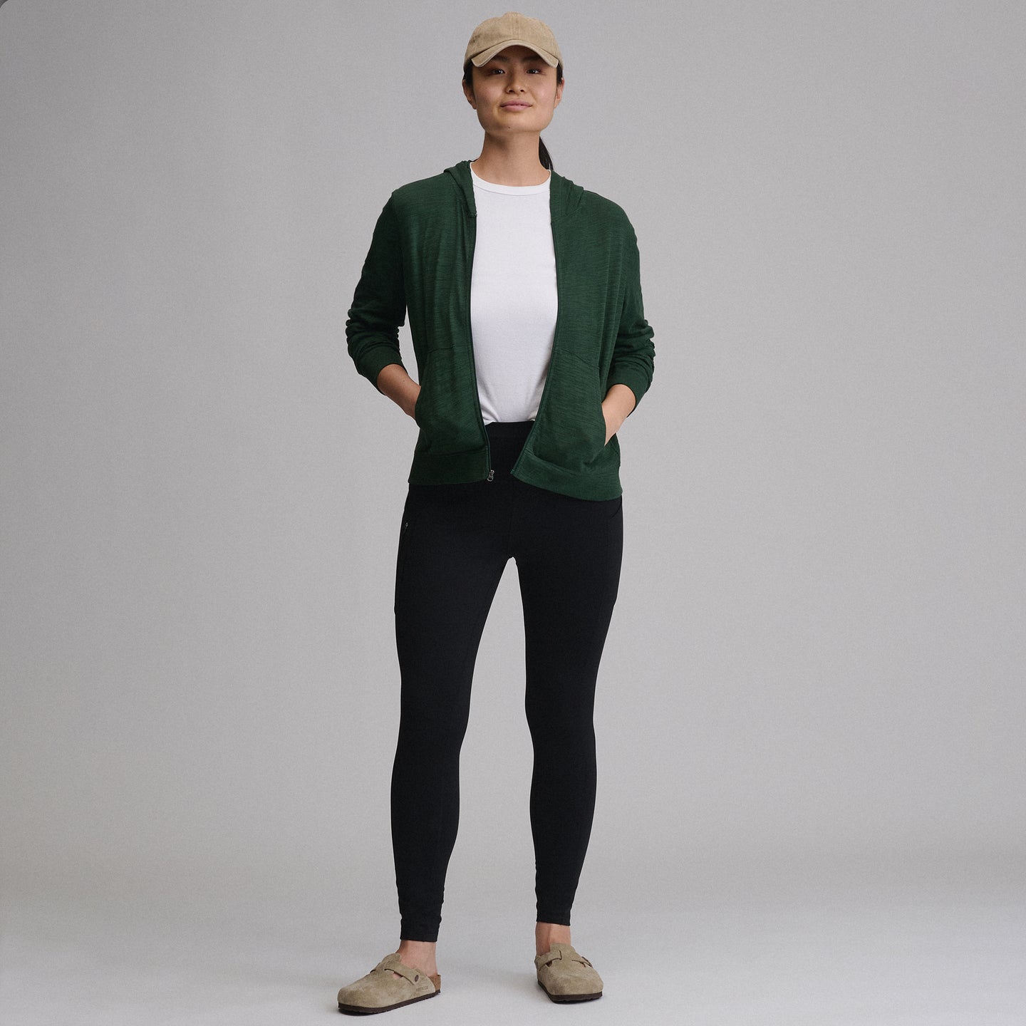 Women's Waverly Cotton Slub Full-Zip Sweatshirt-Dark Mint-29