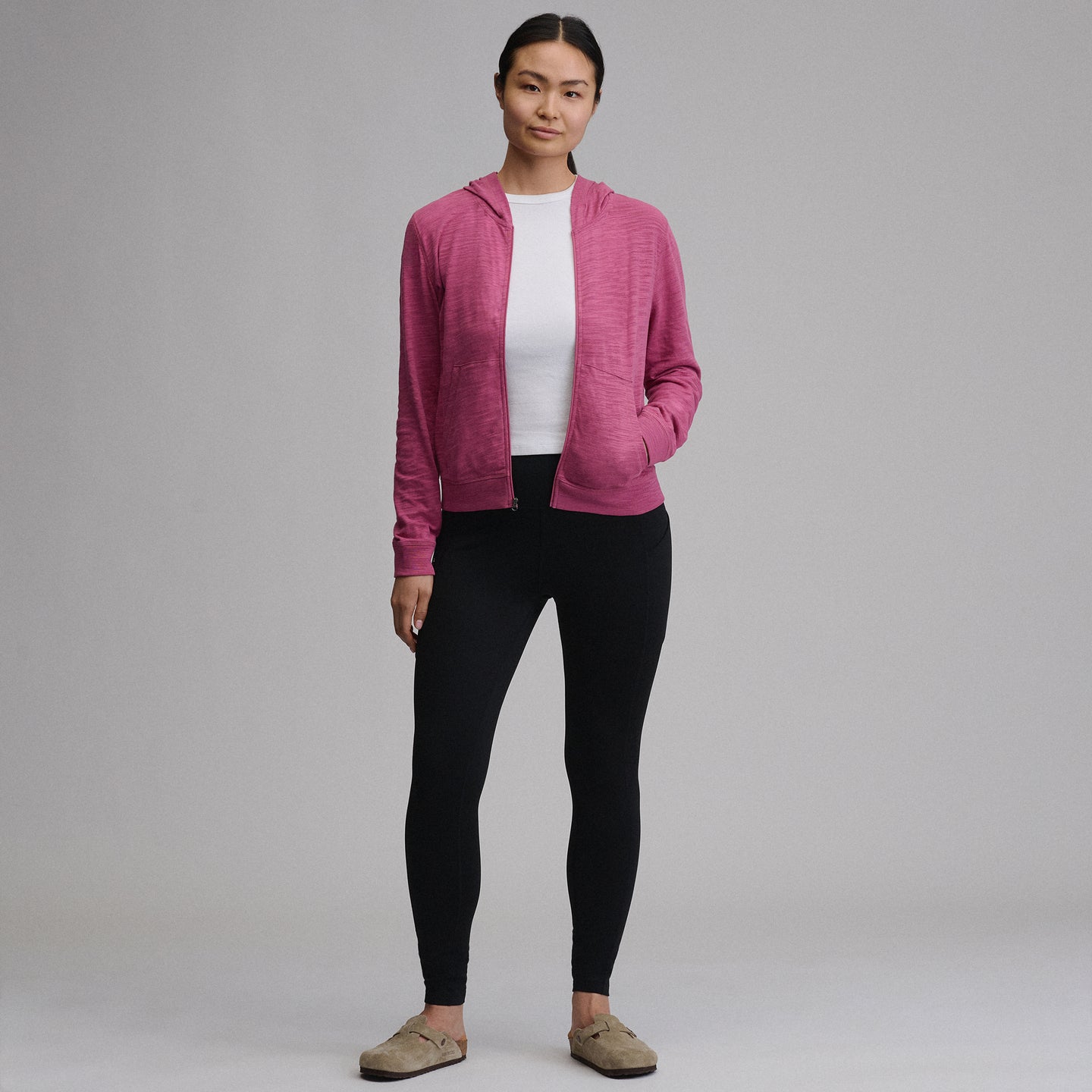 Women's Waverly Cotton Slub Full-Zip Sweatshirt-Dusty Rose-34