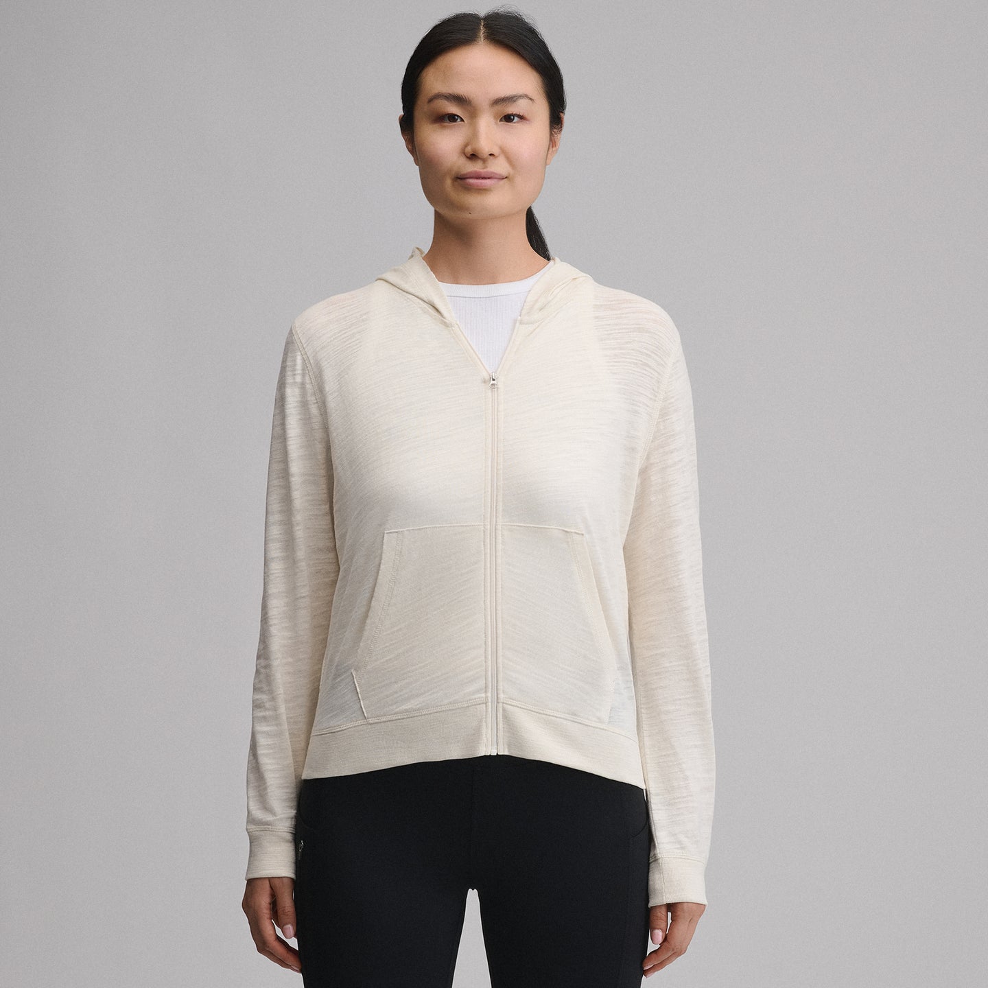 Women's Waverly Cotton Slub Full-Zip Sweatshirt-Ivory-35