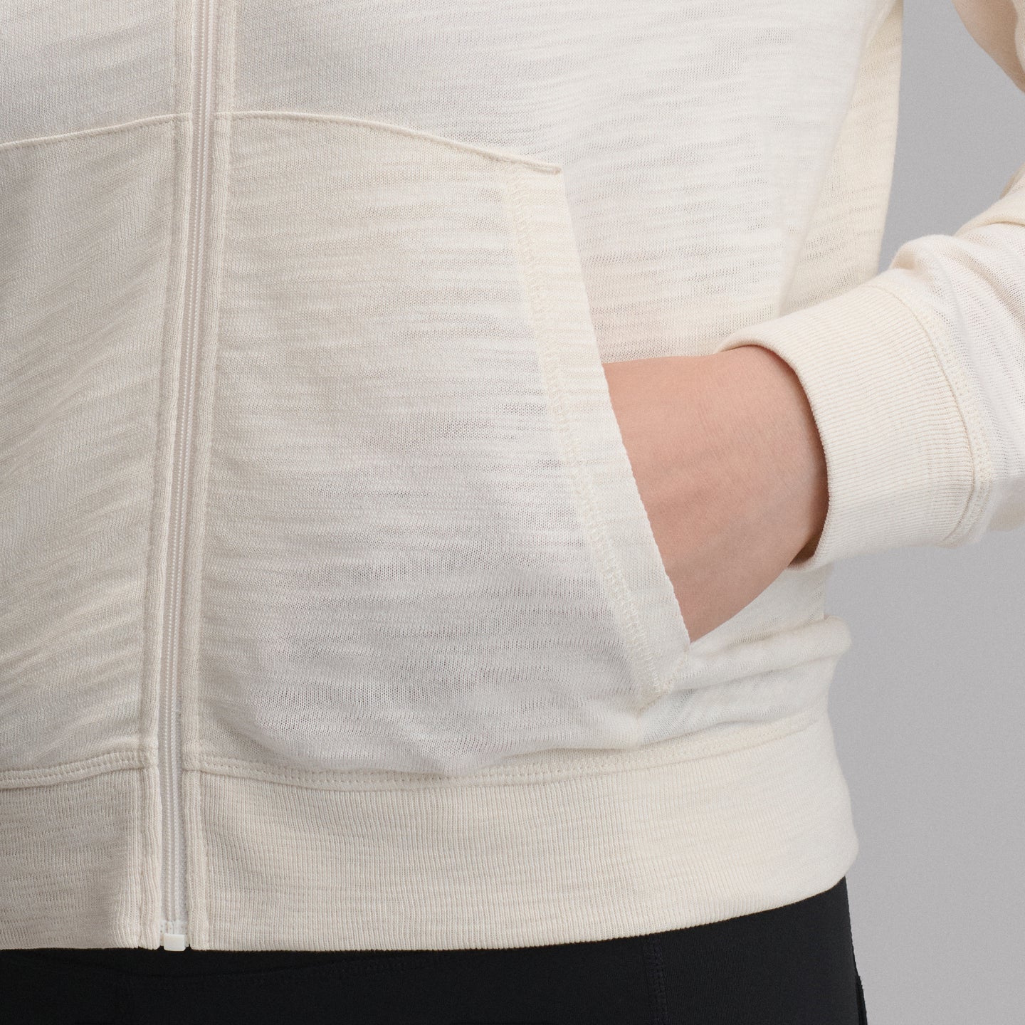 Women's Waverly Cotton Slub Full-Zip Sweatshirt-Ivory-37
