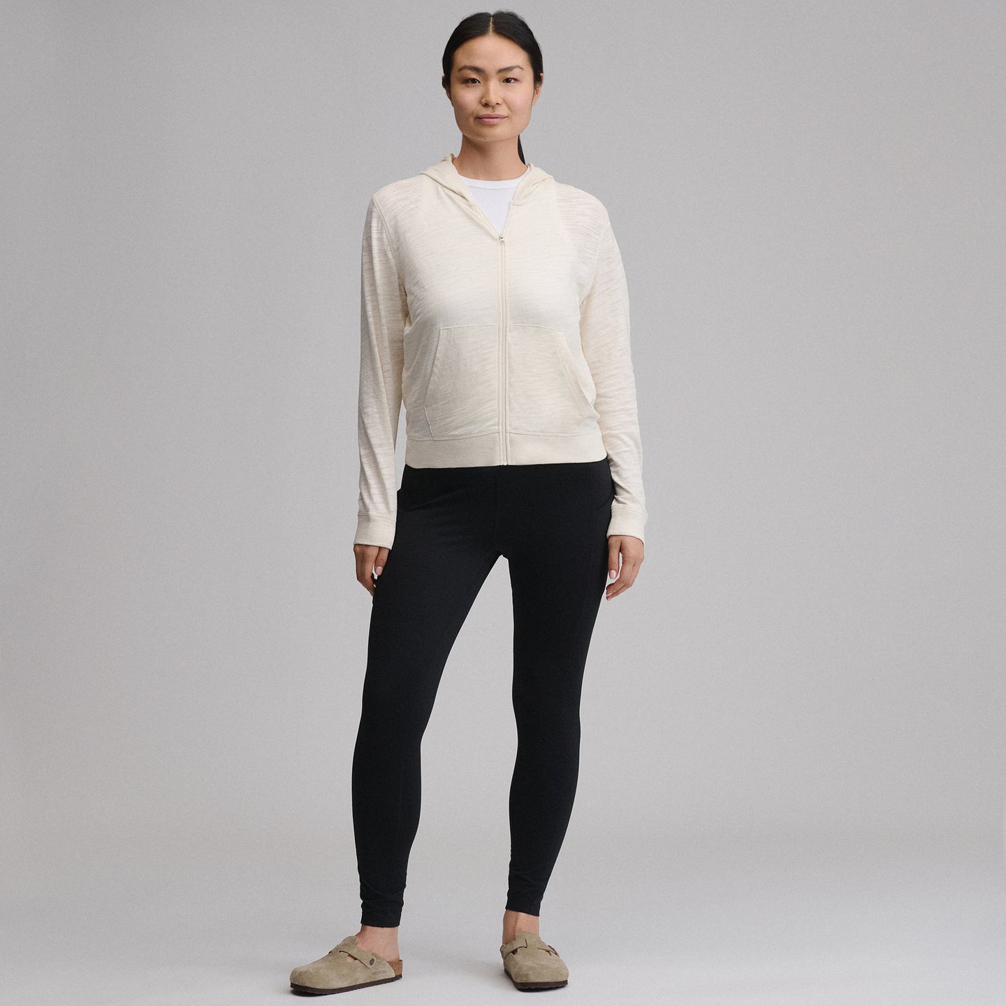 Women's Waverly Cotton Slub Full-Zip Sweatshirt-Ivory-39