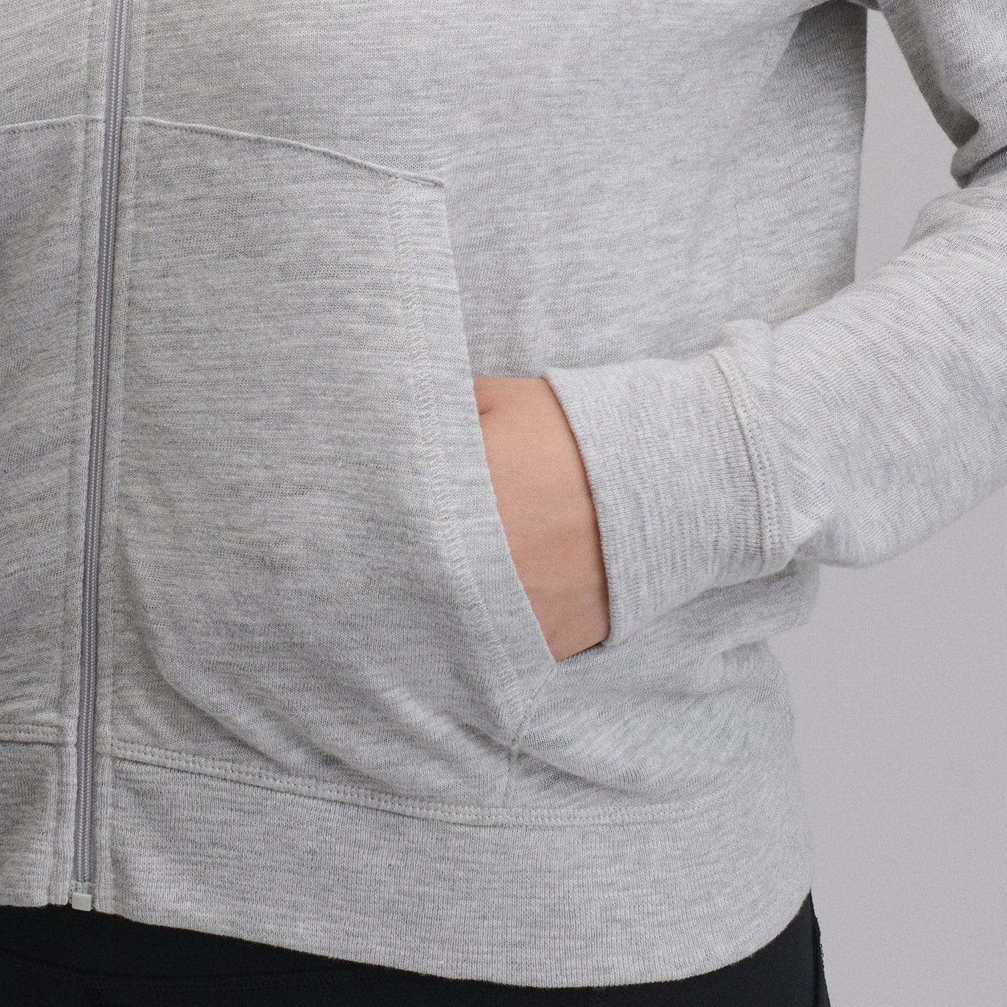 Women's Waverly Cotton Slub Full-Zip Sweatshirt-Light Hthr Gray-42