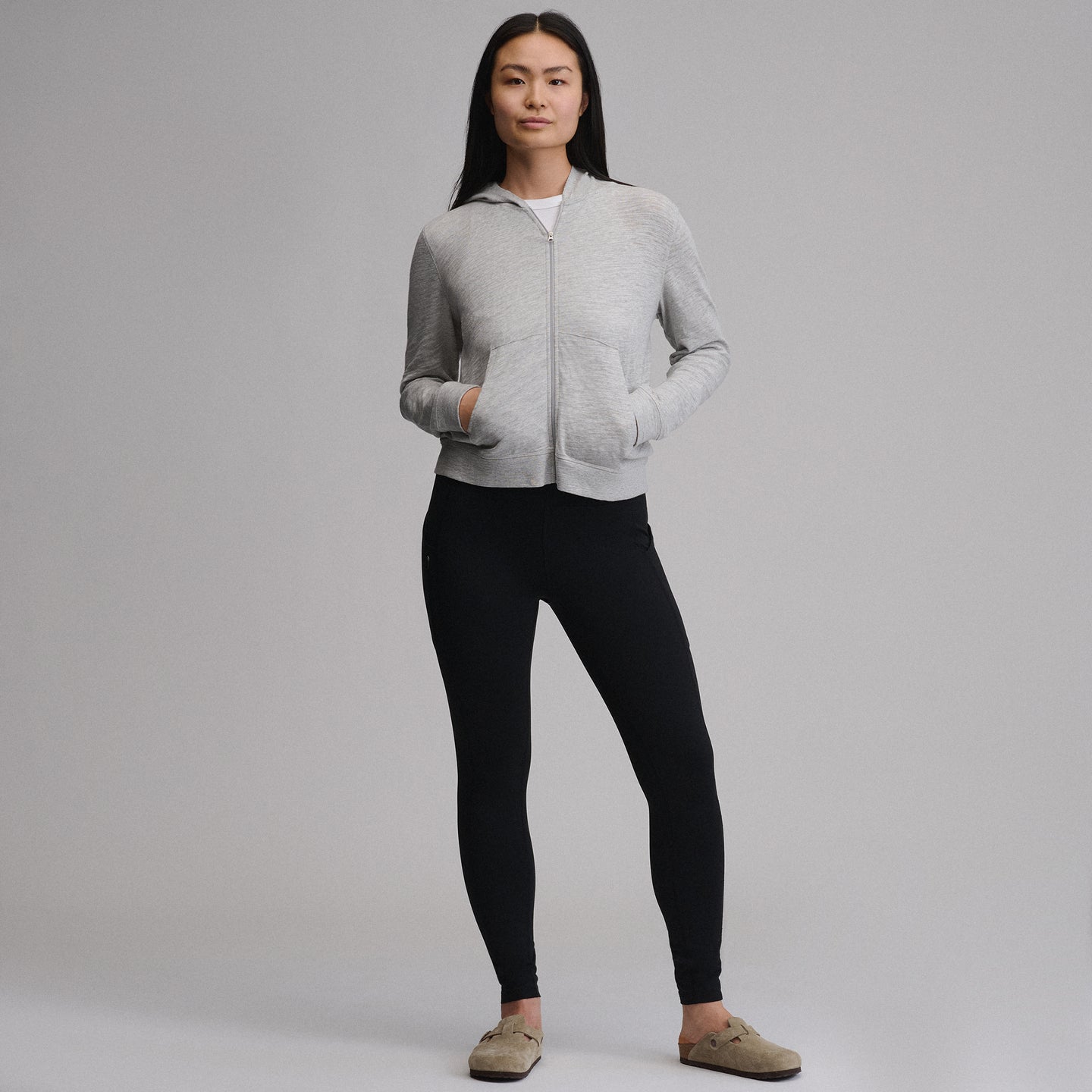 Women's Waverly Cotton Slub Full-Zip Sweatshirt-Light Hthr Gray-44