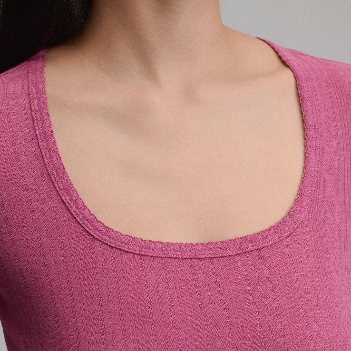 Pointelle Square Neck SS-Dusty Rose-7