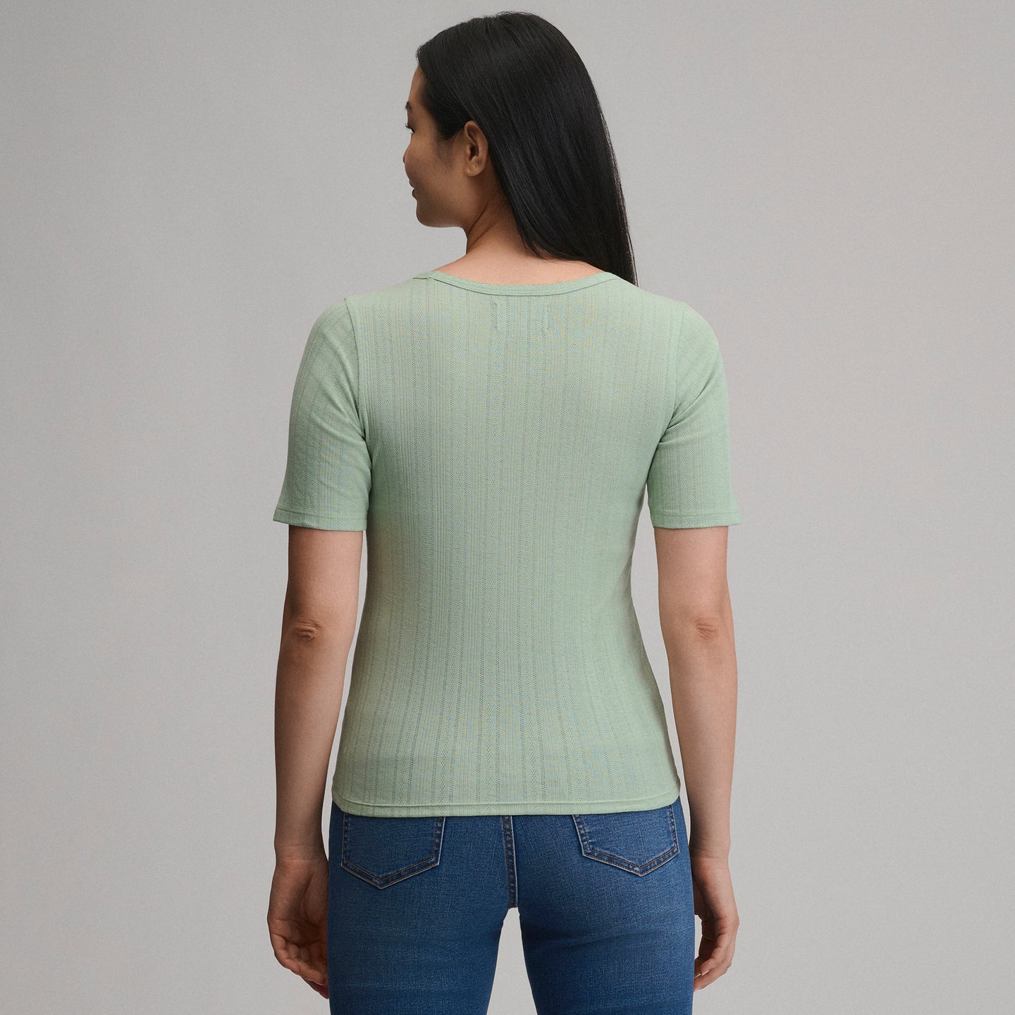 Pointelle Square Neck SS-Limestone-14