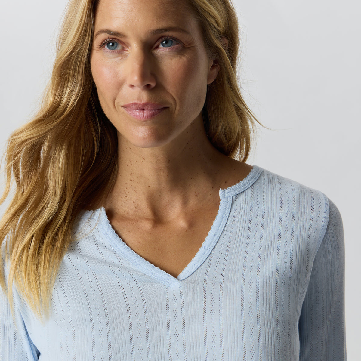 Women's Pointelle Notch-Neck Long-Sleeve Crew-Ice-4