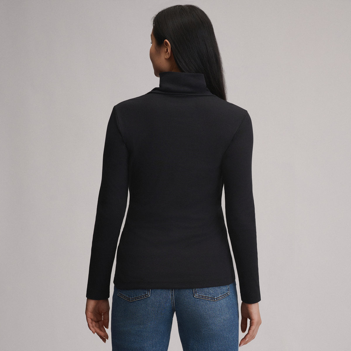 Women's Long-Sleeve Everyday Turtleneck-Black-2