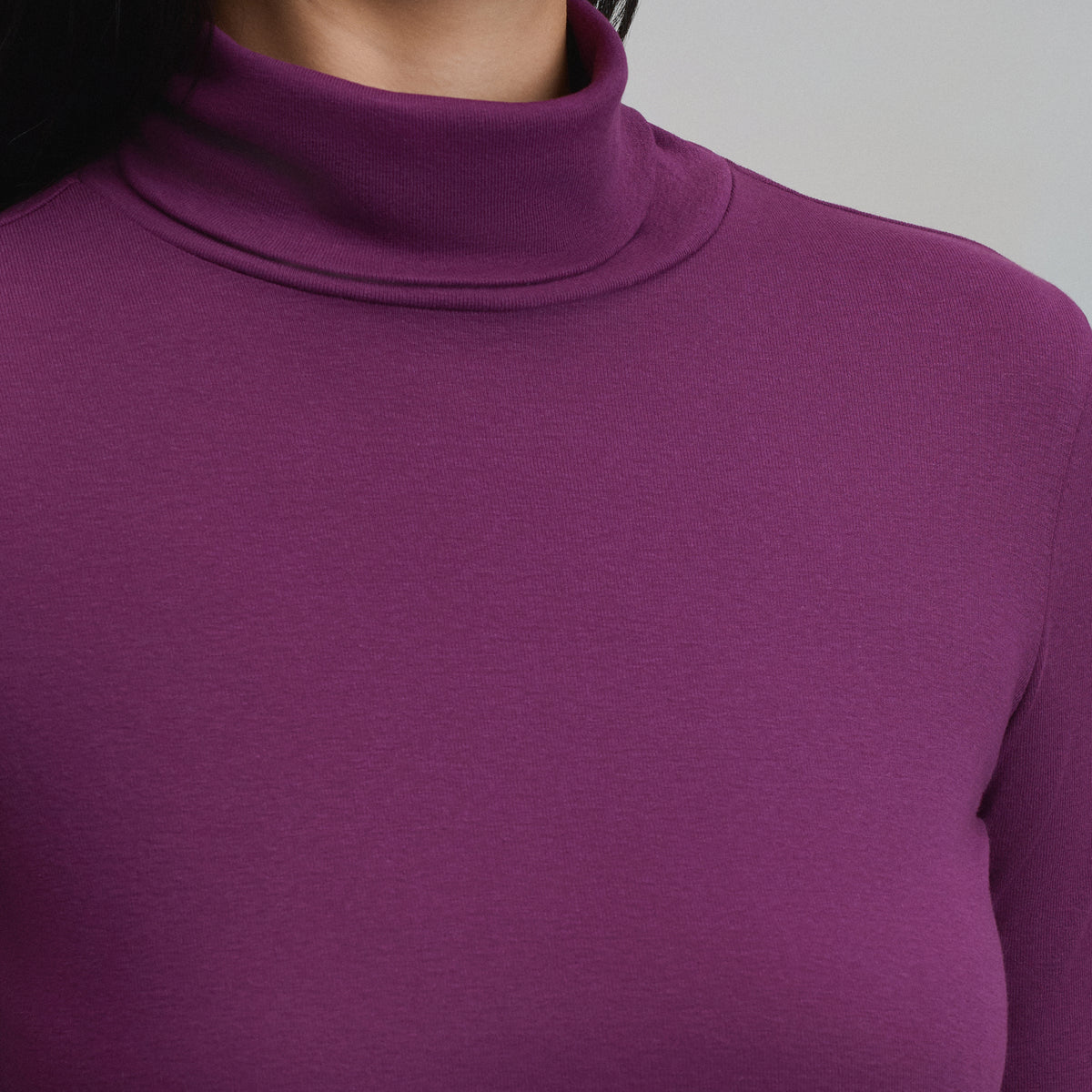 Women's Long-Sleeve Everyday Turtleneck-Wine Berry-23