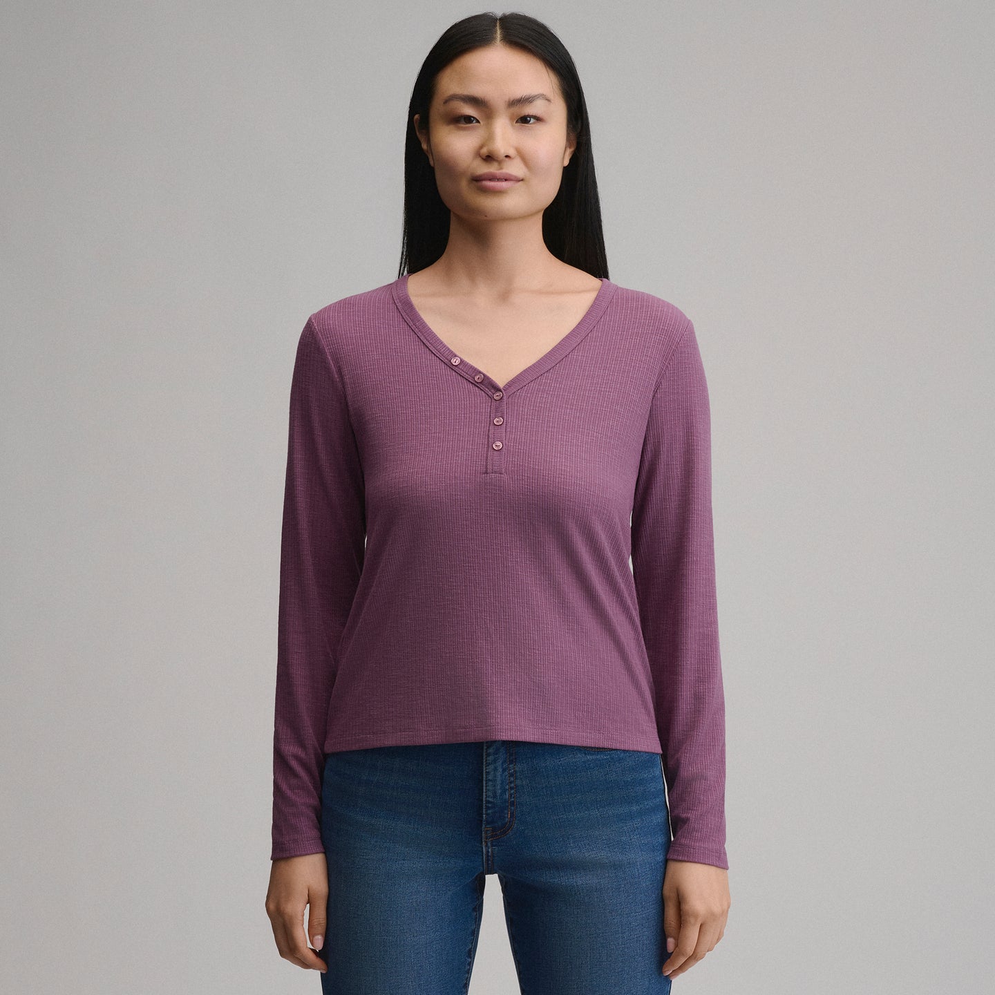 Multi Button LS Henley-Deep Wisteria-5