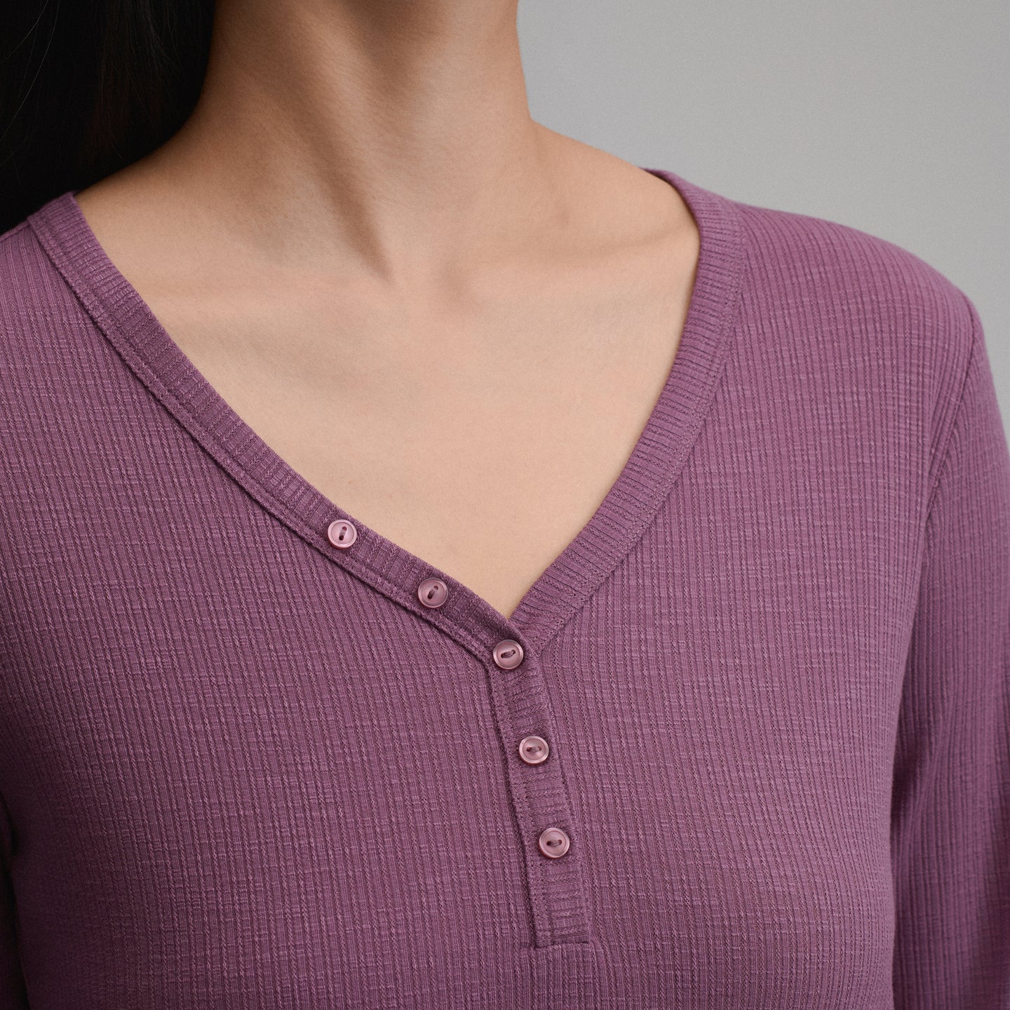 Multi Button LS Henley-Deep Wisteria-7