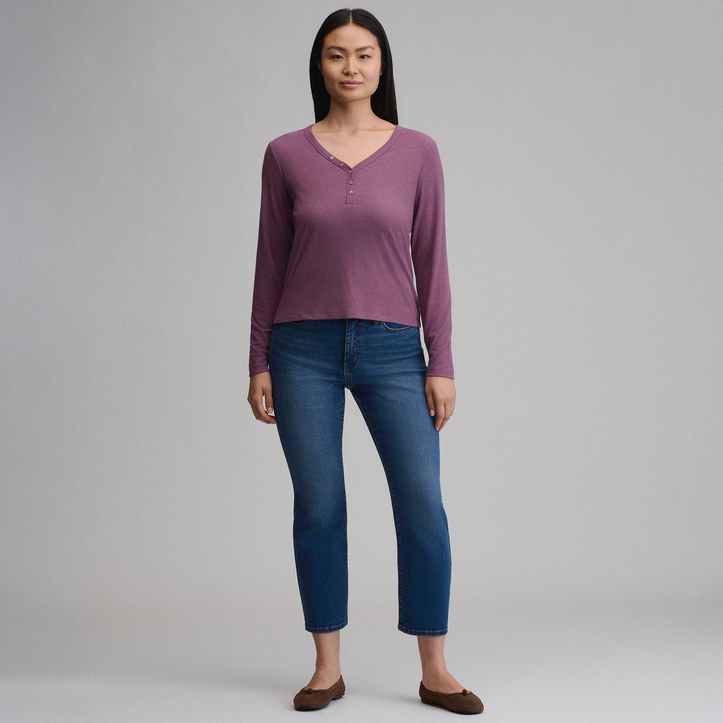 Multi Button LS Henley-Deep Wisteria-8