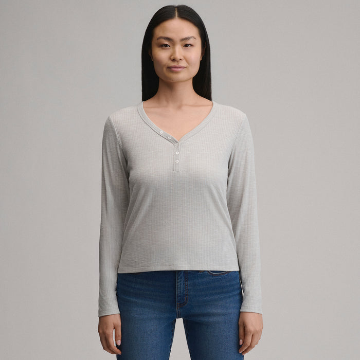 Women's Long-Sleeve Multi Button Henley