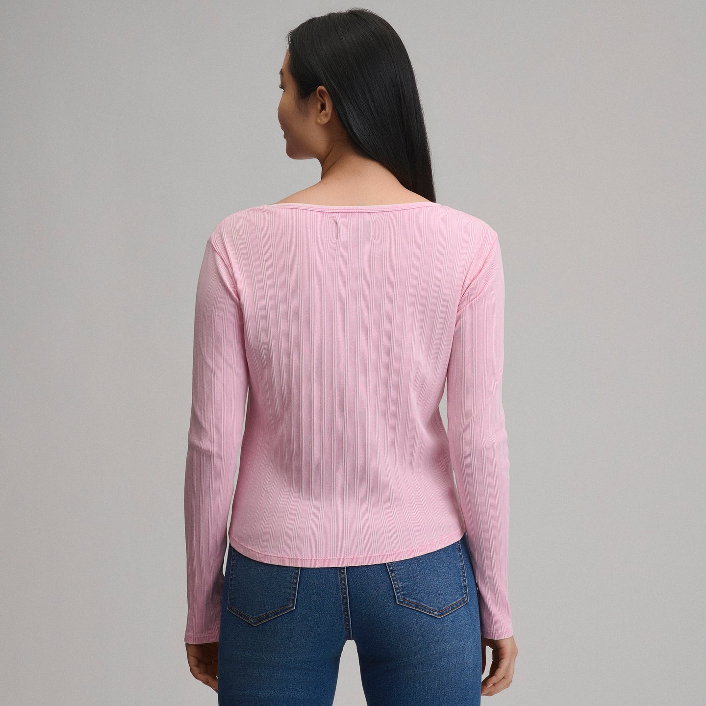 Rib Y Nk Henley-Bubble Gum-2