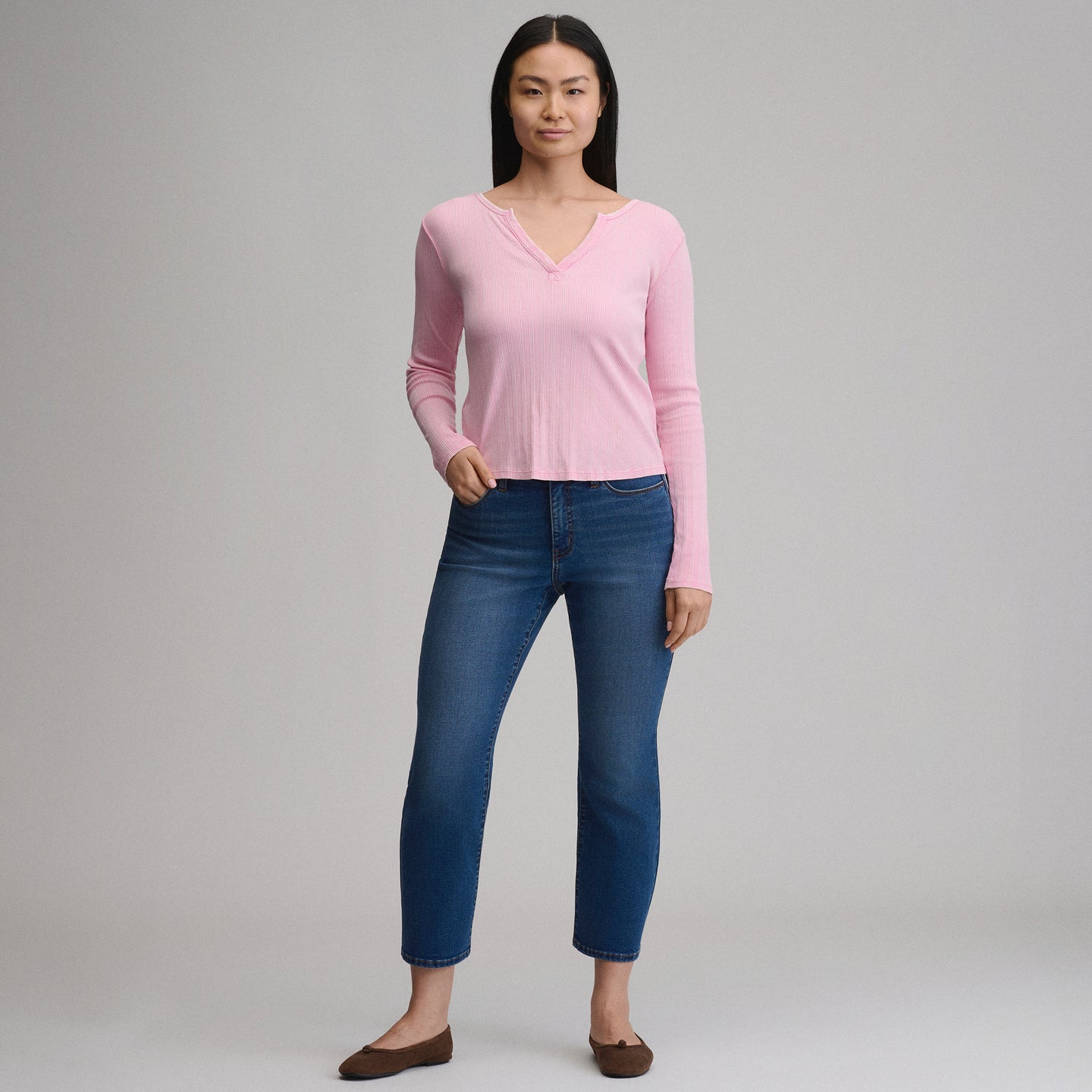 Rib Y Nk Henley-Bubble Gum-4