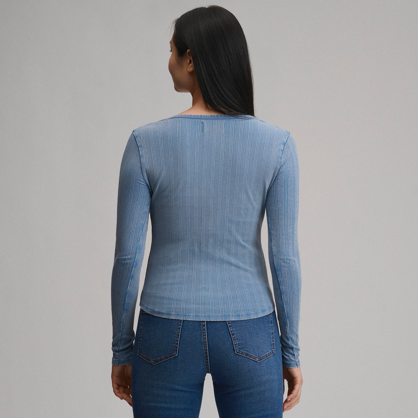 Rib Y Nk Henley-Dk Chambray-6