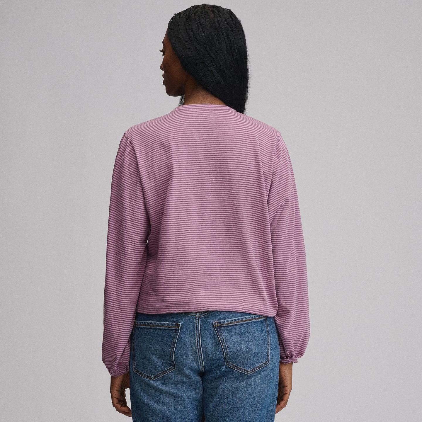 LS Buttondown  Fem Top-Deep Wisteria-6