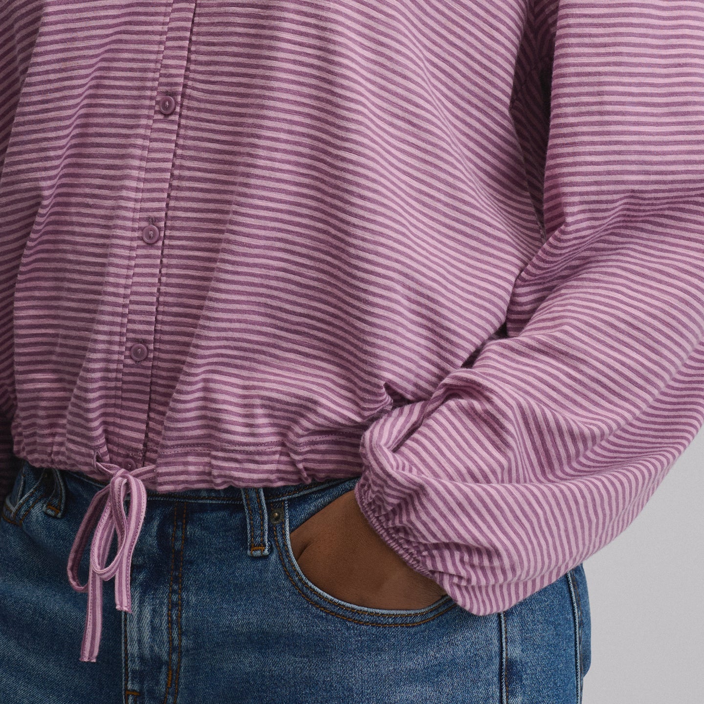 LS Buttondown  Fem Top-Deep Wisteria-7