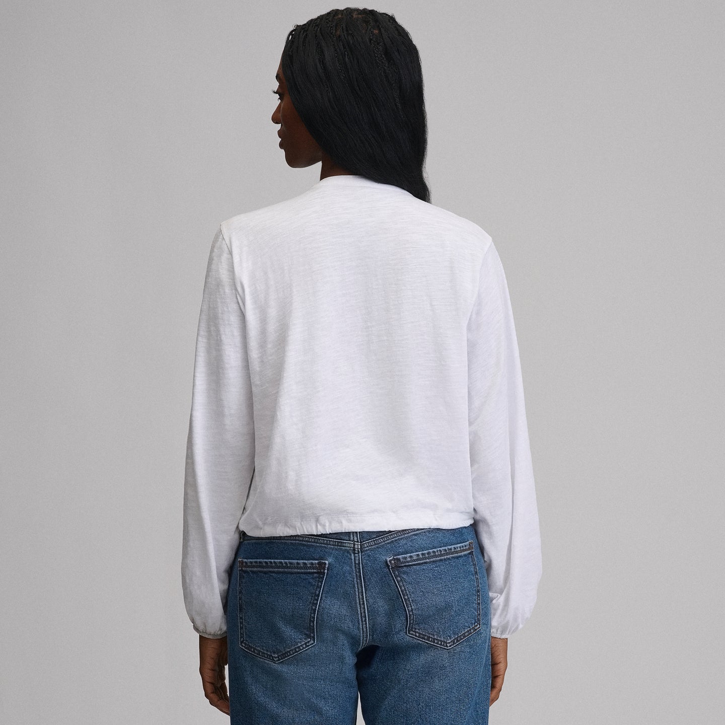 LS Buttondown  Fem Top-White-14